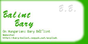 balint bary business card